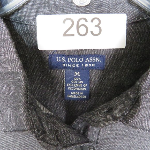 U.S. Polo Assn.* Women's‎ Button Down Long Sleeve Size Medium Black/Gray - Picture 4 of 10